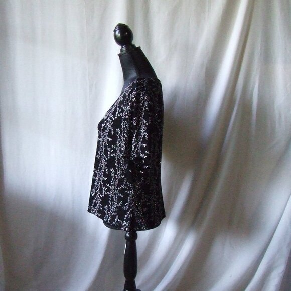 Ronnie Nicole blouse shirt top plus size silver black evening vintage whimsigoth - Picture 4 of 14